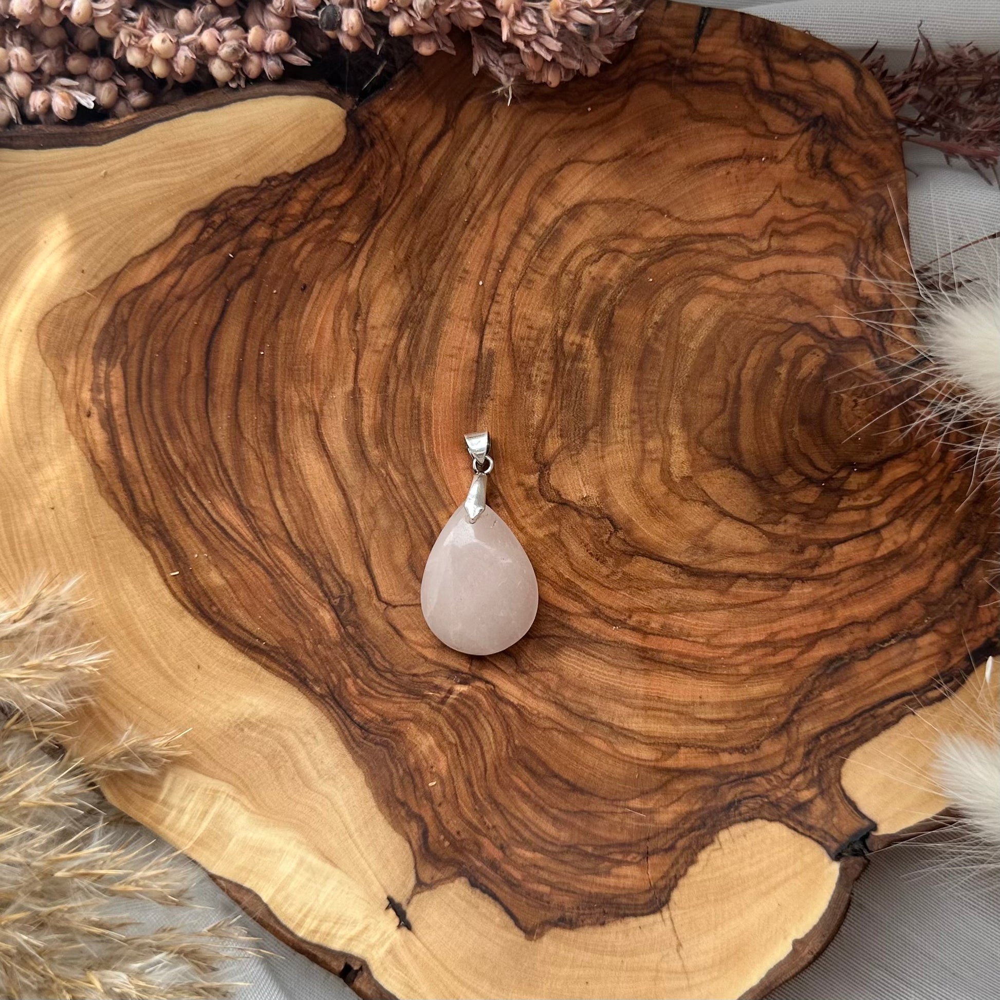 Rosenquarz Cabochon Anhänger