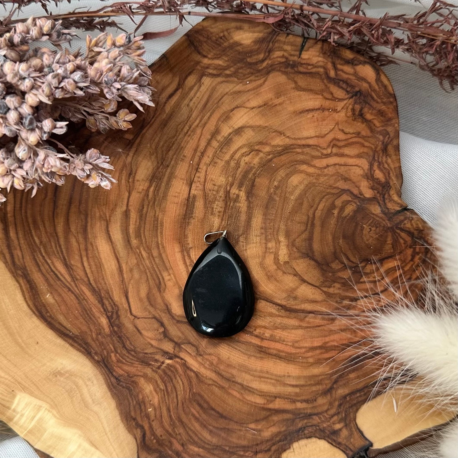 Obsidian Tropfenanhänger