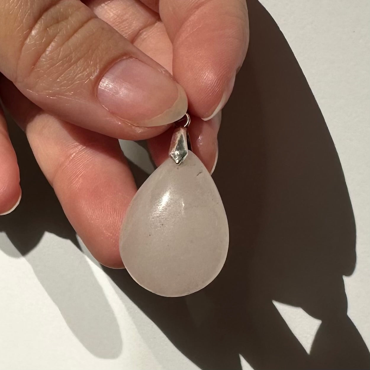 Rosenquarz Cabochon Anhänger